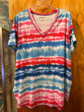 22/24 Woman Within Tie-Dye V-Neck Top