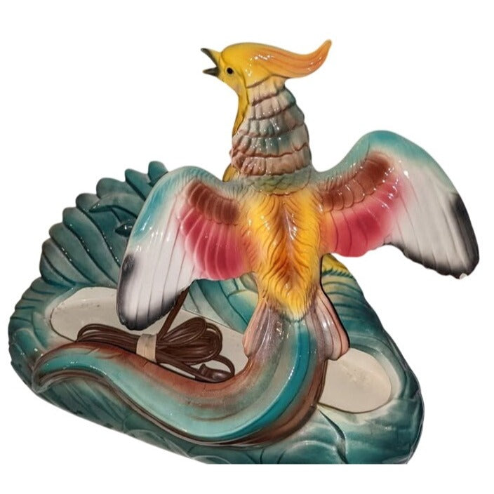 Maddux TV Lamp Planter Golden Pheasant MCM Vintage Ceramic Mid
