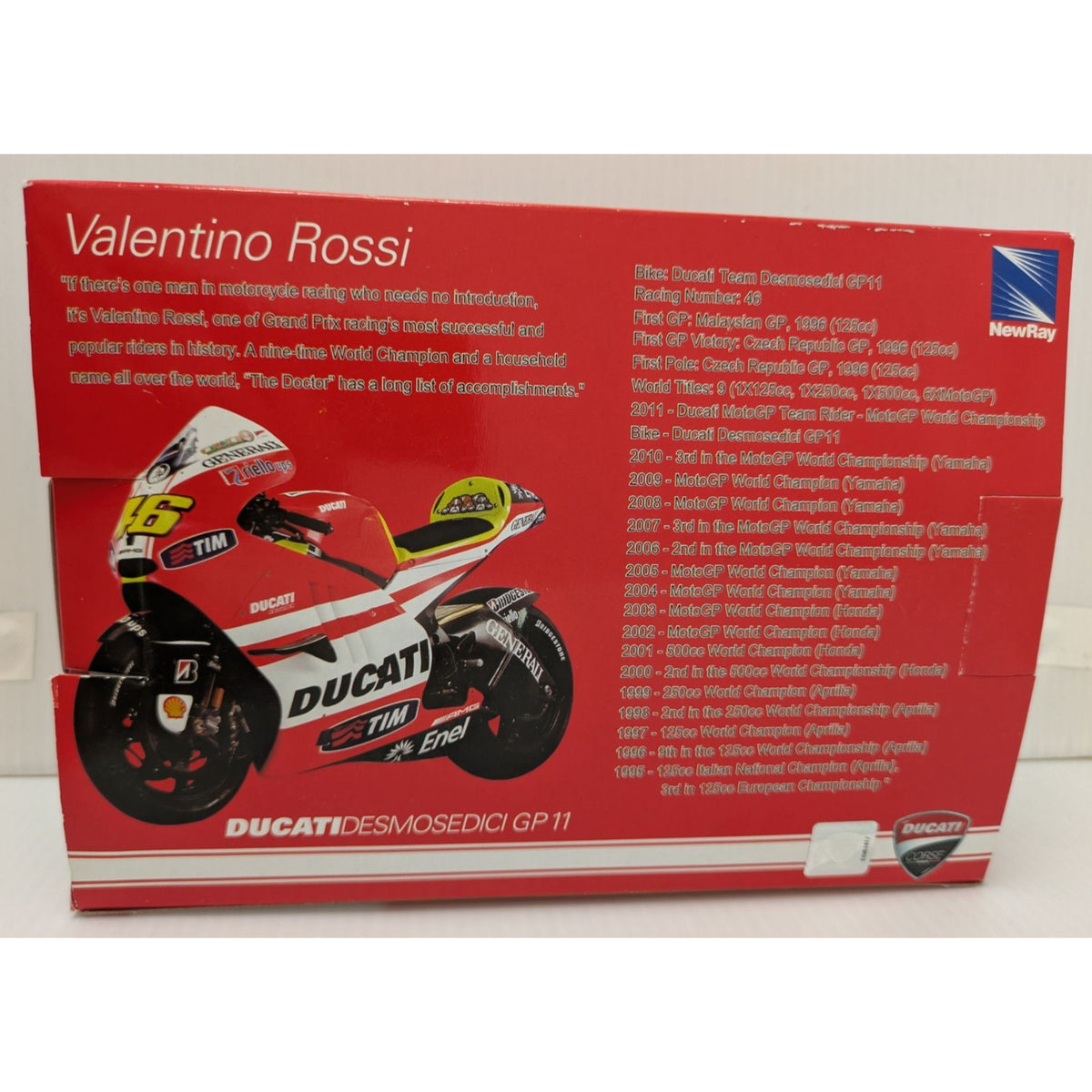 1:12 Ducati Desmosedici GP11 Valentino Rossi NewRay Diecast