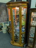 Tall Lighted Display Case Curio China Cabinet Hutch Showcase Curved Glass (Side Entry)