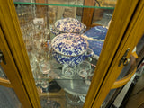 Tall Lighted Display Case Curio China Cabinet Hutch Showcase Curved Glass (Side Entry)