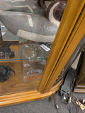 Tall Lighted Display Case Curio China Cabinet Hutch Showcase Curved Glass (Side Entry)