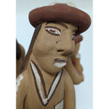 10" Indian Couples Raquel’s Peruvian Andes Terracotta Clay Pottery Whistle Folk Art Collection Figurine