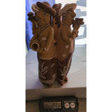 10" Indian Couples Raquel’s Peruvian Andes Terracotta Clay Pottery Whistle Folk Art Collection Figurine