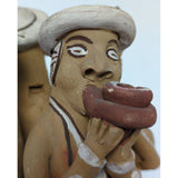 10" Indian Couples Raquel’s Peruvian Andes Terracotta Clay Pottery Whistle Folk Art Collection Figurine