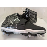 Size 11 Under Armour C1N Cam Newton Mens Mid Football Cleats Shoes Black White Synthetic Textile Upper