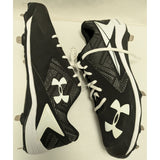 New 16 Charged Yard Low ST Baseball Cleats Shoes Under Armour UA Mens Black White Metal Spiked Synthetic