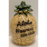 Pineapple Coin Bank Aloha Hawaii 50th State Ceramic Souvenir Vintage Savings