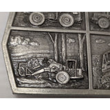 GM Terex Construction Machinery Belt Buckle Bergamot Truck Dump Bulldozer Front End Loader Vintage Heavy Metal Industrial Art