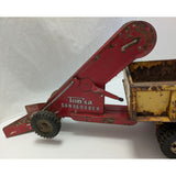 Tonka Sandloader Dump Truck Toy Red Yellow Metal Construction Vintage Double Headlights