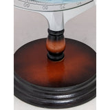 12" Blue Table Globe Time Zones World Nation Metal Axis Faux Wood Base Modern