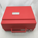 AS-IS Orange Red Portable GE Record Player LP Automatic Solid State Suitcase Vintage