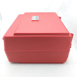 AS-IS Orange Red Portable GE Record Player LP Automatic Solid State Suitcase Vintage