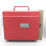 AS-IS Orange Red Portable GE Record Player LP Automatic Solid State Suitcase Vintage