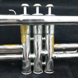 AS-IS YTR 135 Yamaha Trumpet 18964A Case NEMC 7C Mouthpiece Silver Tone Japan