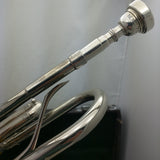 AS-IS YTR 135 Yamaha Trumpet 18964A Case NEMC 7C Mouthpiece Silver Tone Japan