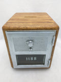 Postal Box Savings Bank Oak Wood Coin Money Combination Door Lock