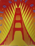 Golden Gate Bridge Poster Signed Primo Angeli 50th Anniversary Art Deco