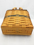 2000 9x5x9 Green Band Double Swing Handle Longaberger Basket Woven Oval Rectangle