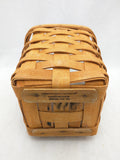 5.5x5.5x6 Fixed Single Handle Protector Small Longaberger Basket Woven AS-IS