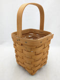 5.5x5.5x6 Fixed Single Handle Protector Small Longaberger Basket Woven AS-IS
