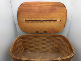 18x11.5x9 Wov-N-Wood Jerywil Picnic Wicker Basket Hinge Lid Vintage (No Tray)
