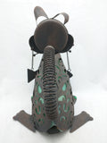 11.5" Cat Welcome Sculpture Outdoor Yard Metal Statue Figurine