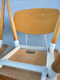 4 Hill Rom Chairs Mid Century Wood Plywood Backs Metal Office School Kitchen