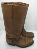 8 Men USA VTG Square Toe Frye Campus Cowboy Motorcycle Boots Distressed Caramel Brown