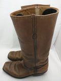 8 Men USA VTG Square Toe Frye Campus Cowboy Motorcycle Boots Distressed Caramel Brown
