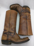 8 Men USA VTG Square Toe Frye Campus Cowboy Motorcycle Boots Distressed Caramel Brown