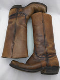 8 Men USA VTG Square Toe Frye Campus Cowboy Motorcycle Boots Distressed Caramel Brown