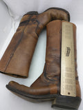 8 Men USA VTG Square Toe Frye Campus Cowboy Motorcycle Boots Distressed Caramel Brown