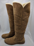 Ugg 9.5 Samantha Chestnut Genuine Sheepskin Suede Shearling Tall Boots