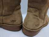 Ugg 9.5 Samantha Chestnut Genuine Sheepskin Suede Shearling Tall Boots