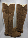 Ugg 9.5 Samantha Chestnut Genuine Sheepskin Suede Shearling Tall Boots