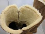 Ugg 9.5 Samantha Chestnut Genuine Sheepskin Suede Shearling Tall Boots