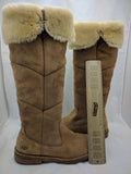 Ugg 9.5 Samantha Chestnut Genuine Sheepskin Suede Shearling Tall Boots