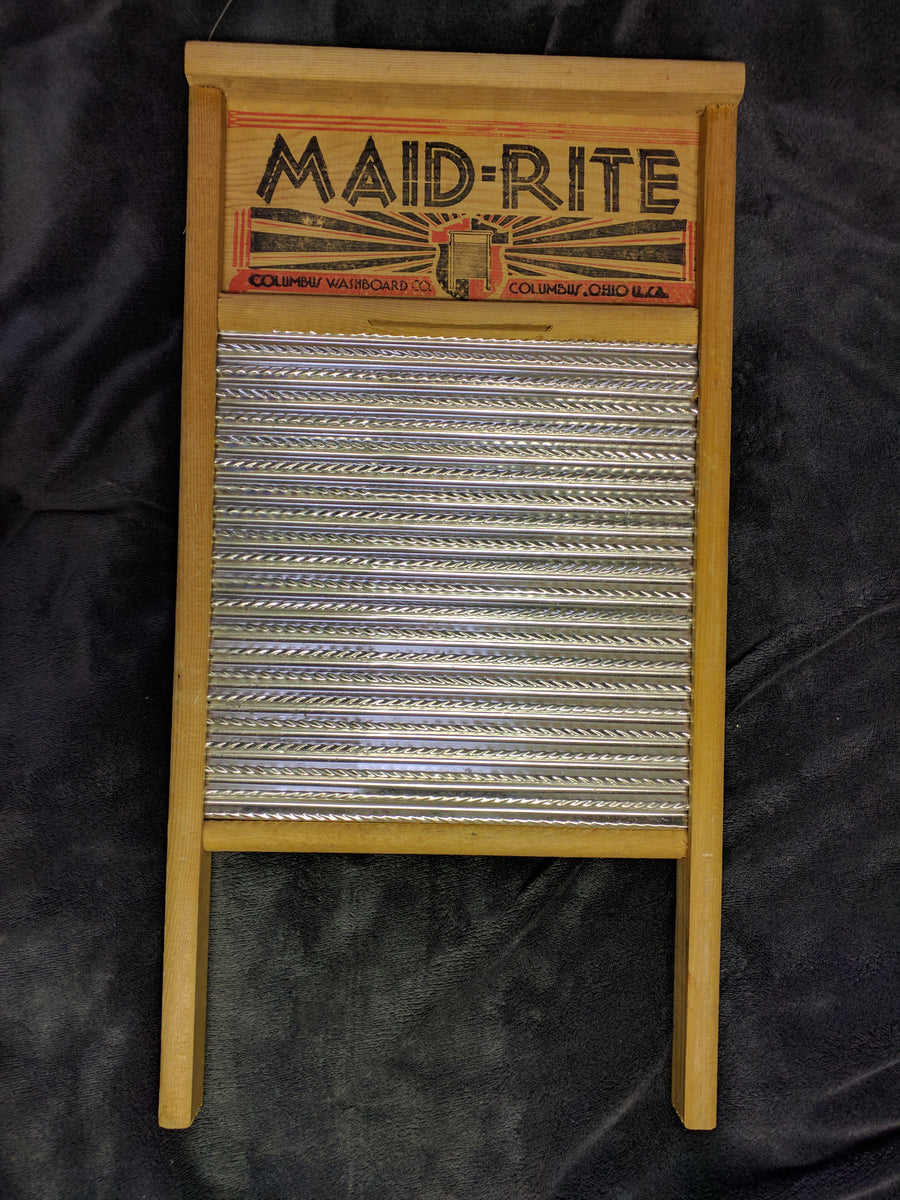 Maid-Rite Wash Board Washboard Washing Wood Wooden VTG 2072 Family