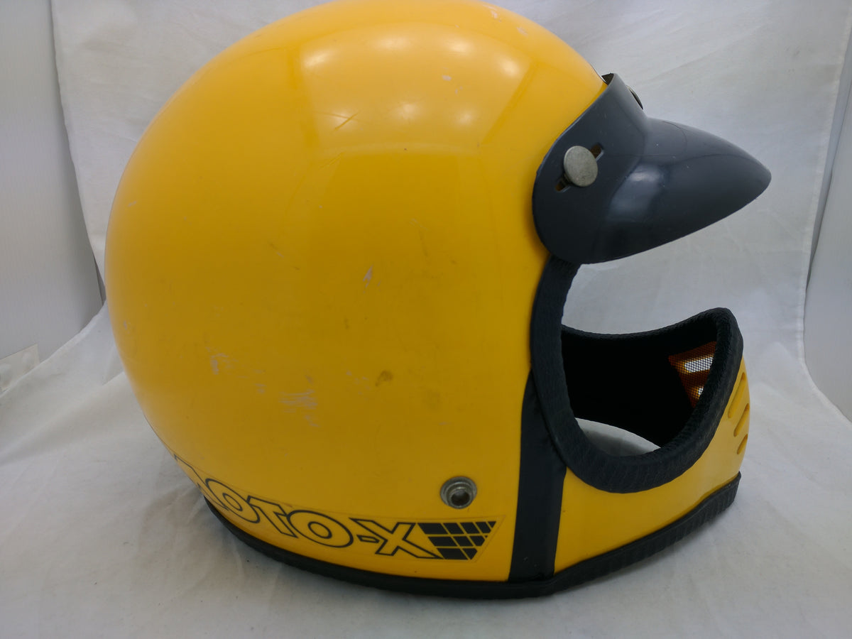 bicef motorcycle helmet 1984 Griffin Moto-X Yellow Full Face Vintage 145 – Pocatello Market The Ideal Thailand Backpacking briefcases Color:263 Tennessee Flash