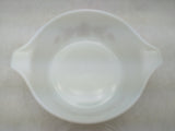 WHITE W/LID Pyrex GOLD BUTTERFLY 1.5 PT Butterscotch 472 CASSEROLE Handle VTG 1972