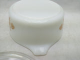 WHITE W/LID Pyrex GOLD BUTTERFLY 1.5 PT Butterscotch 472 CASSEROLE Handle VTG 1972