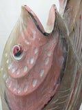 20" Log Two Salmon Chainsaw Carving Koi Carp Fish Trunk Wood Wooden Statue Art