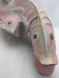 20" Log Two Salmon Chainsaw Carving Koi Carp Fish Trunk Wood Wooden Statue Art