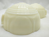 2 Decrotive Milk Glass 6" Bowl Dome Lamp Chandelier Slip Shade Art Deco Vintage Sculpture Bathroom Aladdin?