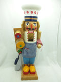 20" Chef Nutcracker Santa's Workbench Wooden Wood Large