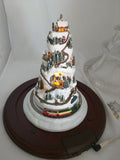 AS-IS Holiday Reflections Thomas Kinkade CHRISTMAS TREE MOVING TRAIN MUSIC LIGHTED