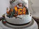 AS-IS Holiday Reflections Thomas Kinkade CHRISTMAS TREE MOVING TRAIN MUSIC LIGHTED