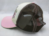 New Horseshoe John Deere Cowgirl at Heart Hat Pink Cream Brown Mesh Cap Snapback