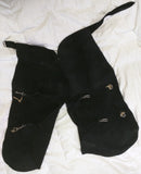 22"waist? Kids Chaps Cowboy Fur Pockets Youth Real Leather Black Halloween Costume